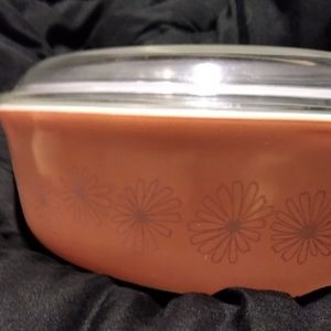 Pink Daisy Pyrex Casserole Dish
